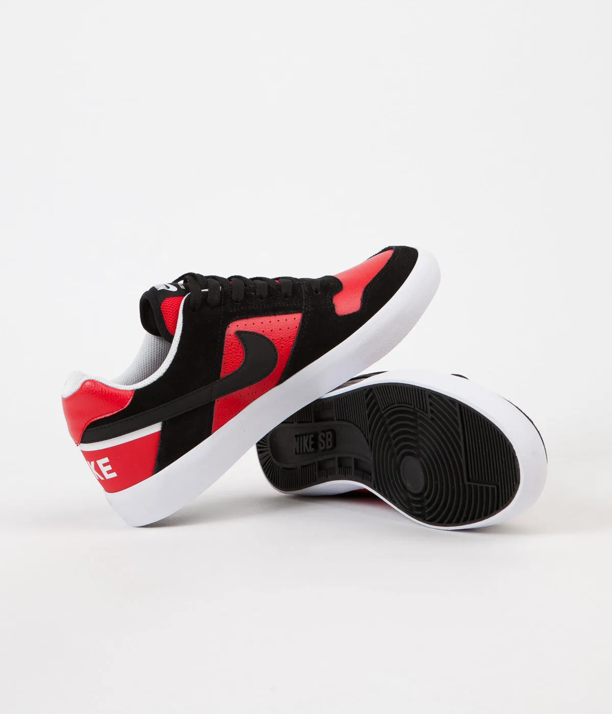 Nike SB Delta Force Vulc Shoes - Black / Black - University Red - White