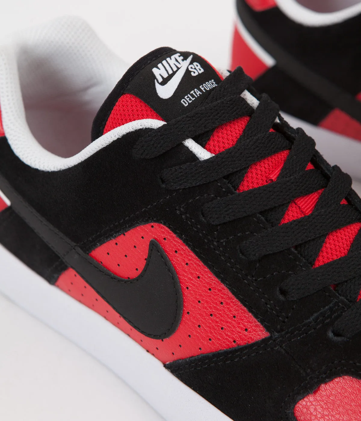 Nike SB Delta Force Vulc Shoes - Black / Black - University Red - White