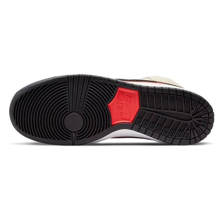 Nike SB Dunk High Premium Skateboard Shoes - Coconut Milk/Black-Team Orange-White