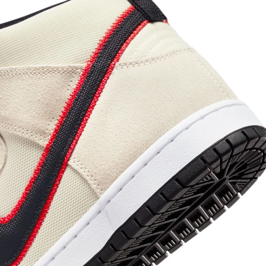 Nike SB Dunk High Premium Skateboard Shoes - Coconut Milk/Black-Team Orange-White