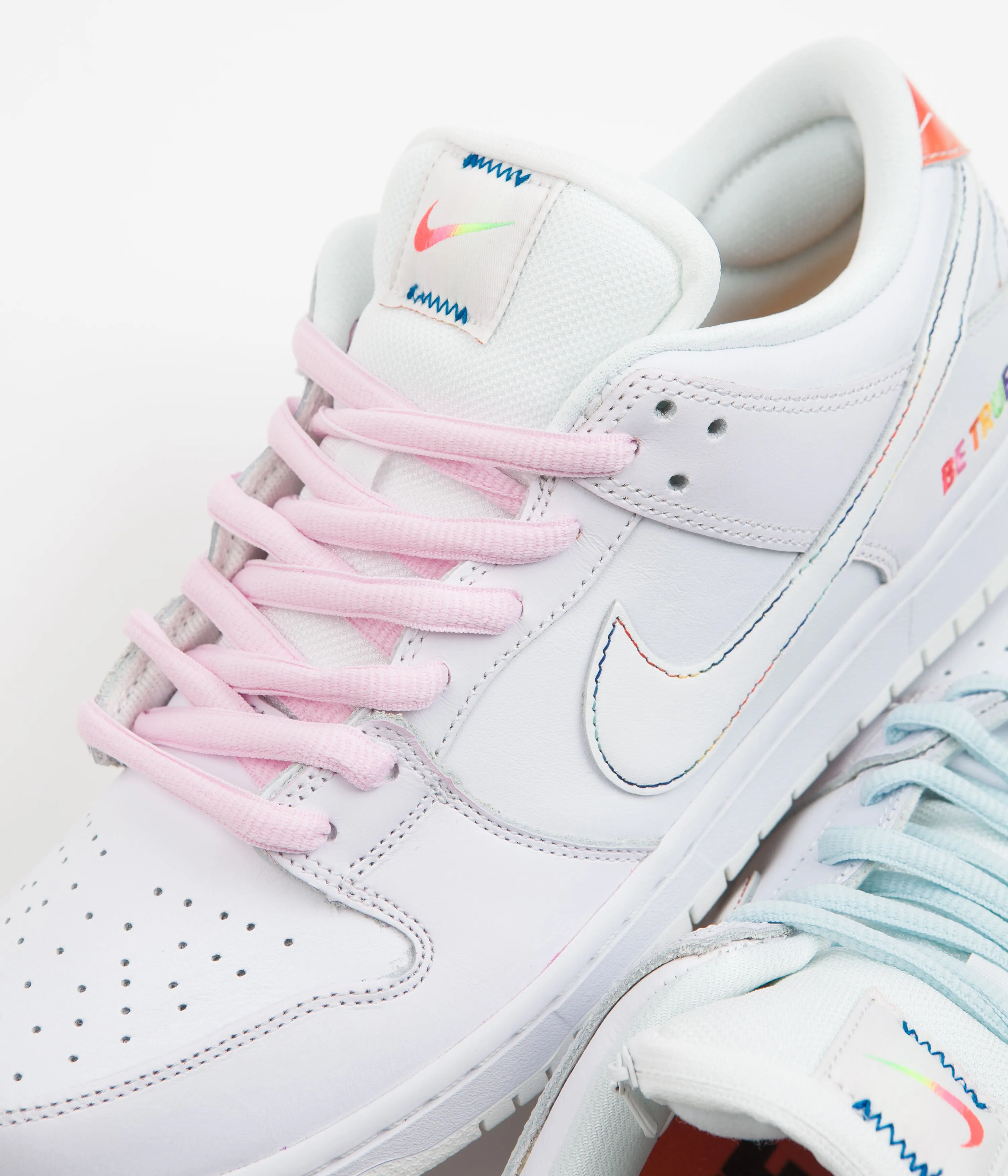 Nike SB Dunk Low 'Be True' Shoes - White / Summit Rainbow - White