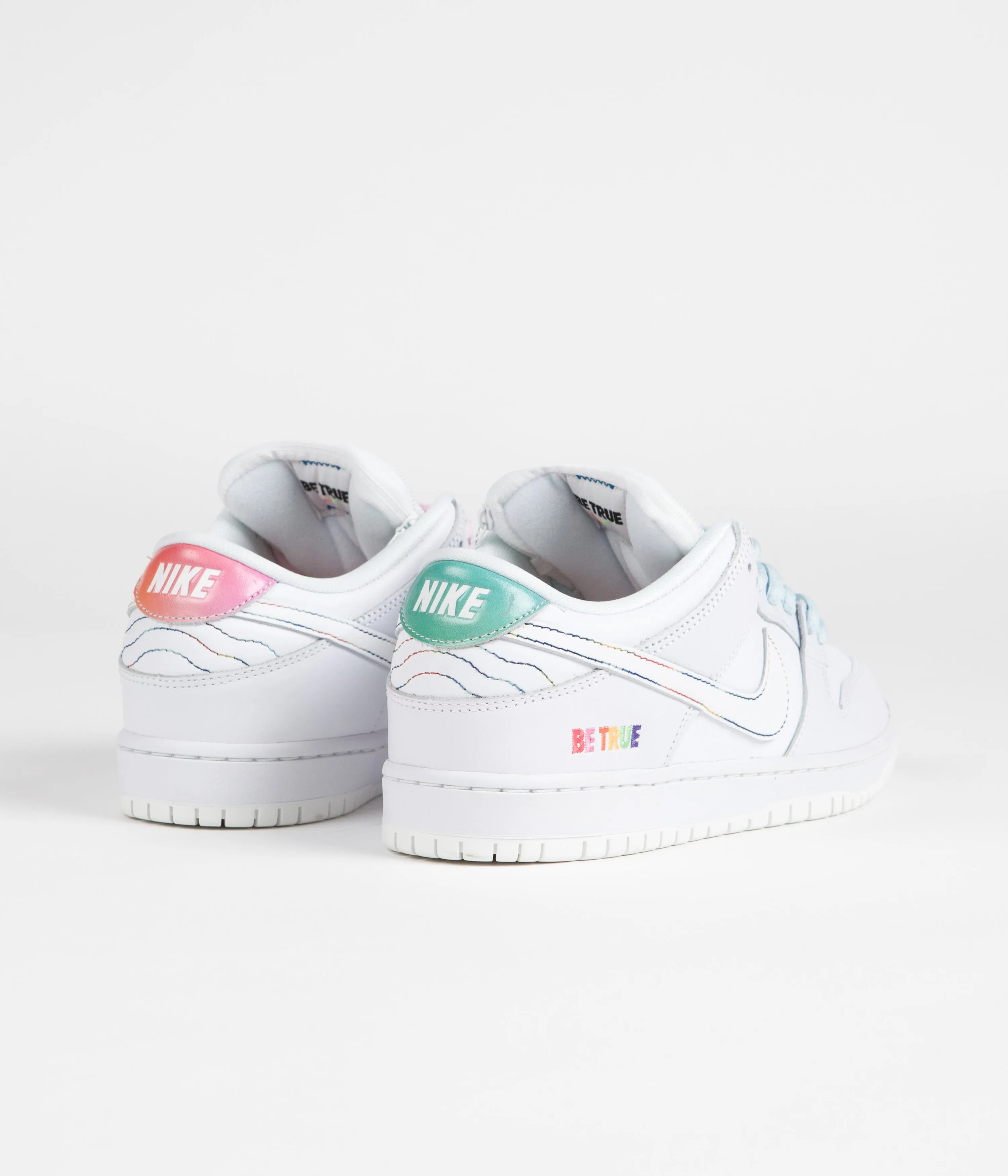 Nike SB Dunk Low 'Be True' Shoes - White / Summit Rainbow - White