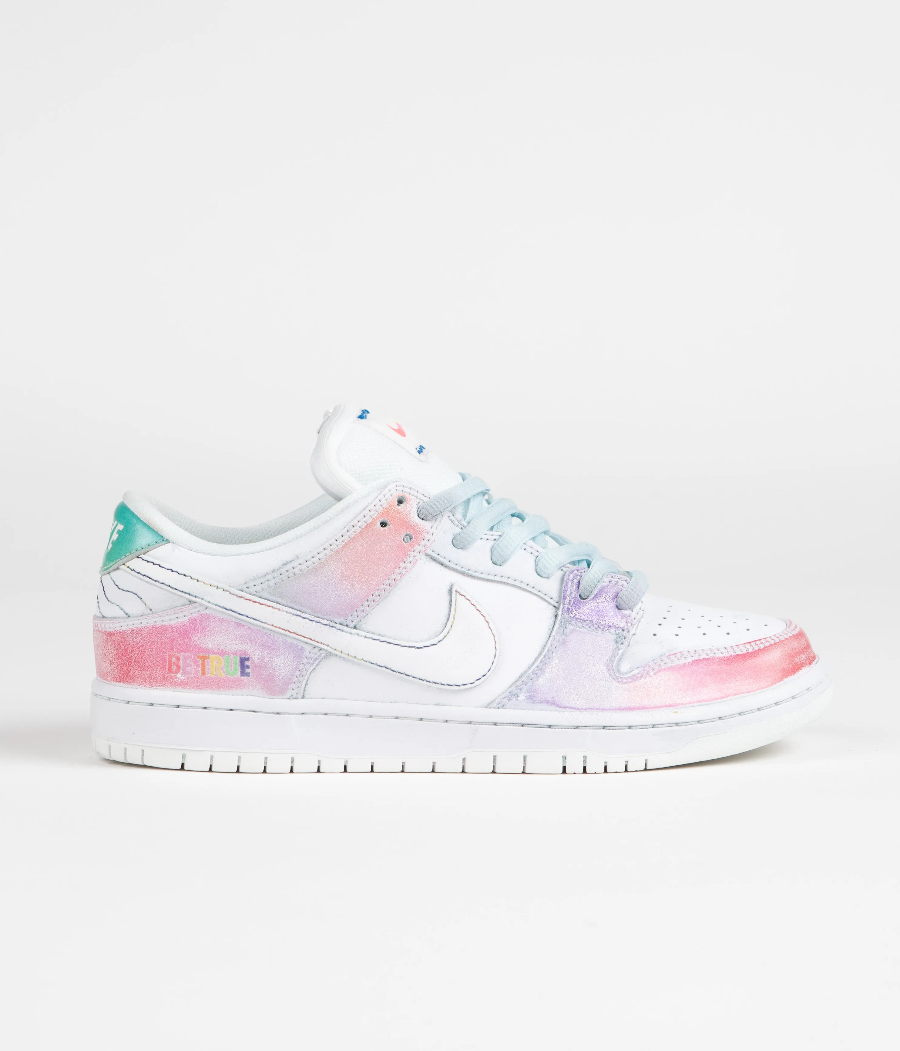 Nike SB Dunk Low 'Be True' Shoes - White / Summit Rainbow - White