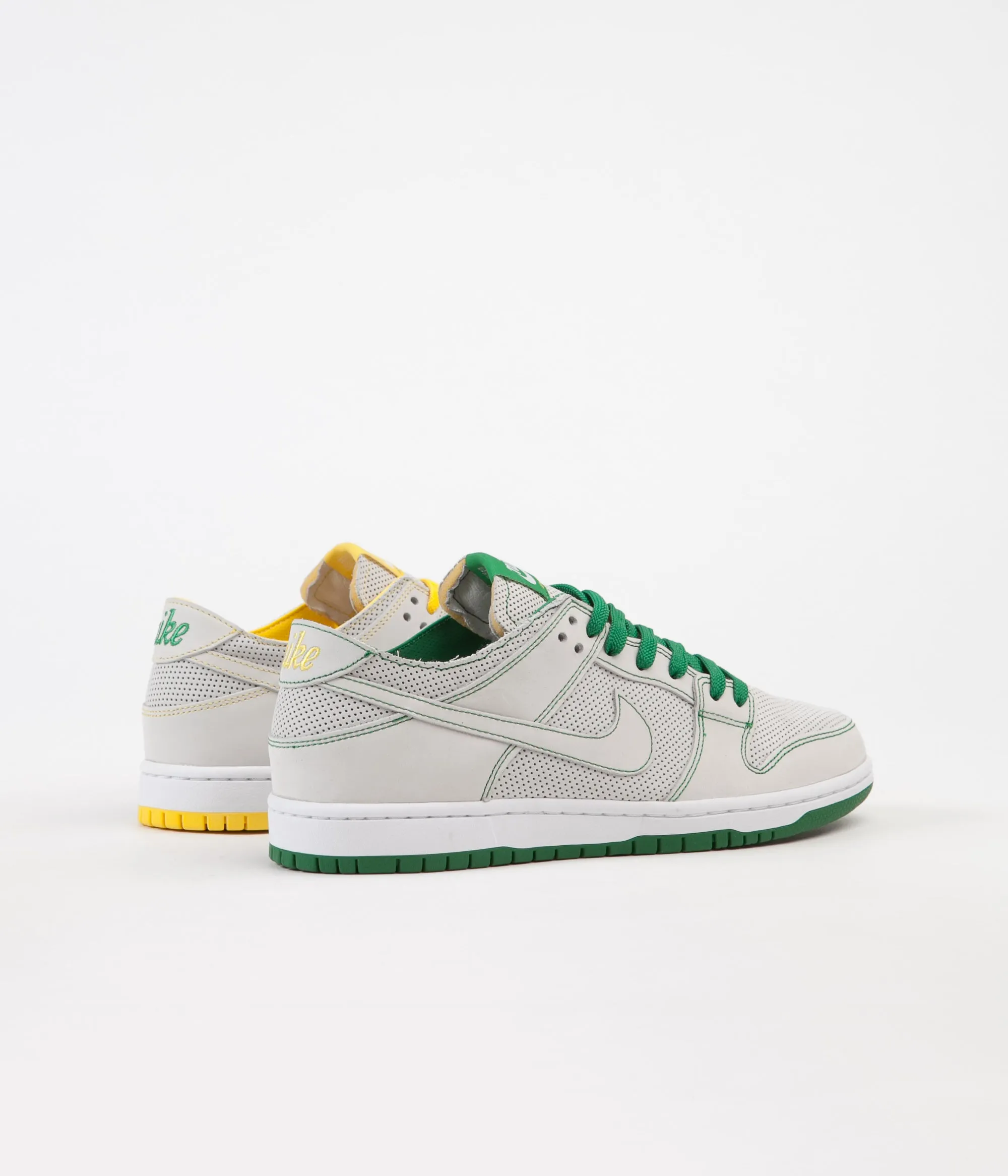 Nike SB Dunk Low Pro Ishod Deconstructed Shoes - White / White - Aloe Verde - Tour Yellow