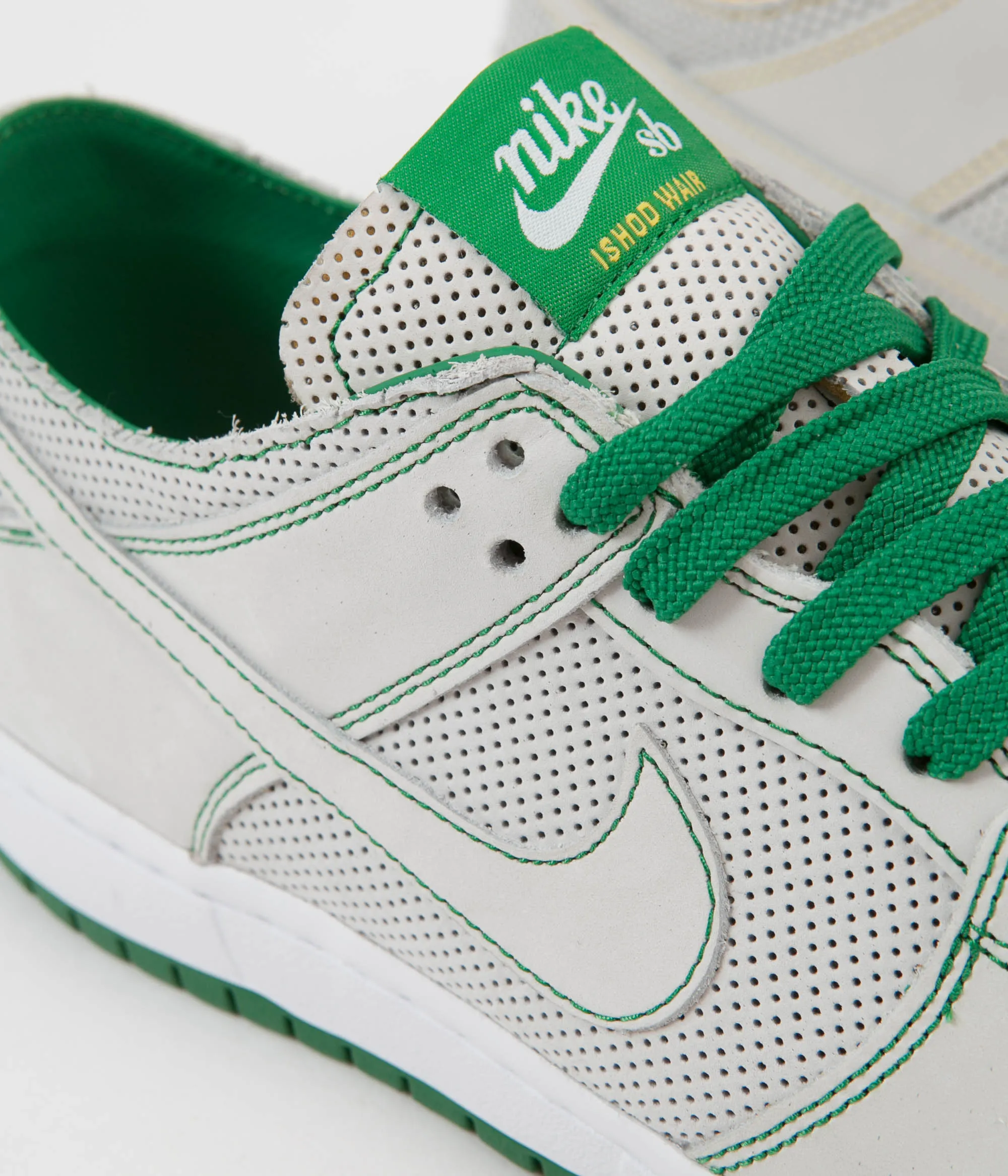 Nike SB Dunk Low Pro Ishod Deconstructed Shoes - White / White - Aloe Verde - Tour Yellow