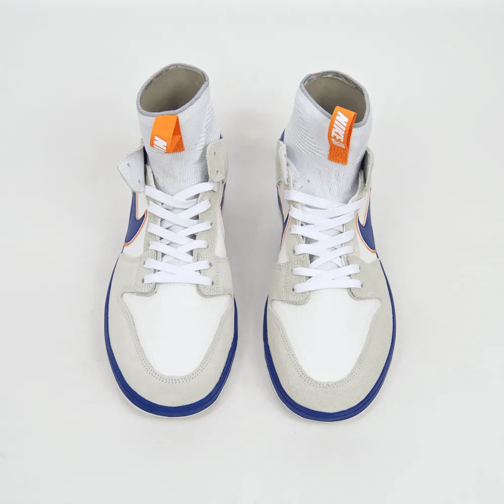 Nike SB - 'Medicom' Dunk High Elite QS Shoes - White / College Blue - White - Gold Post