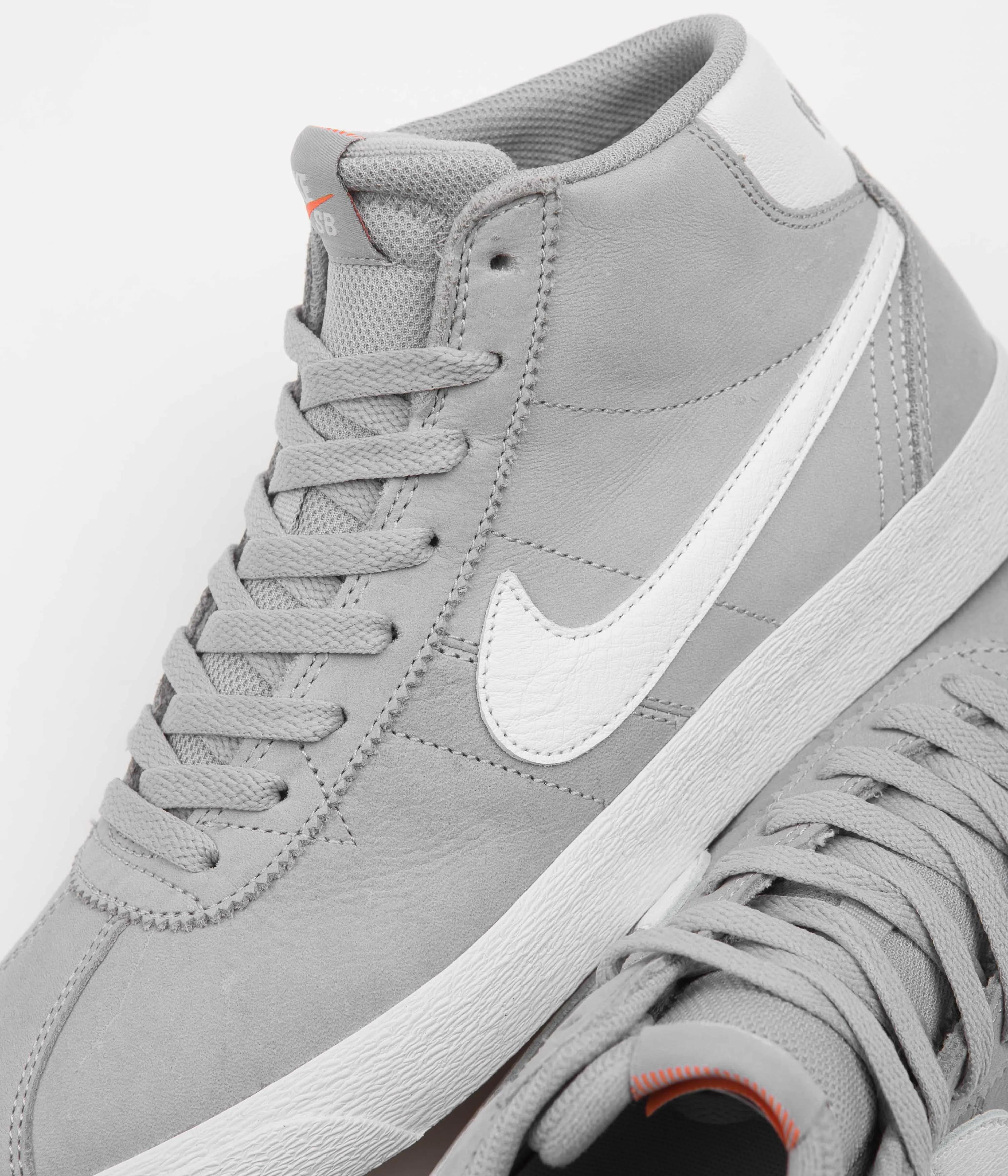 Nike SB Orange Label Bruin High Shoes - Wolf Grey / White - Wolf Grey