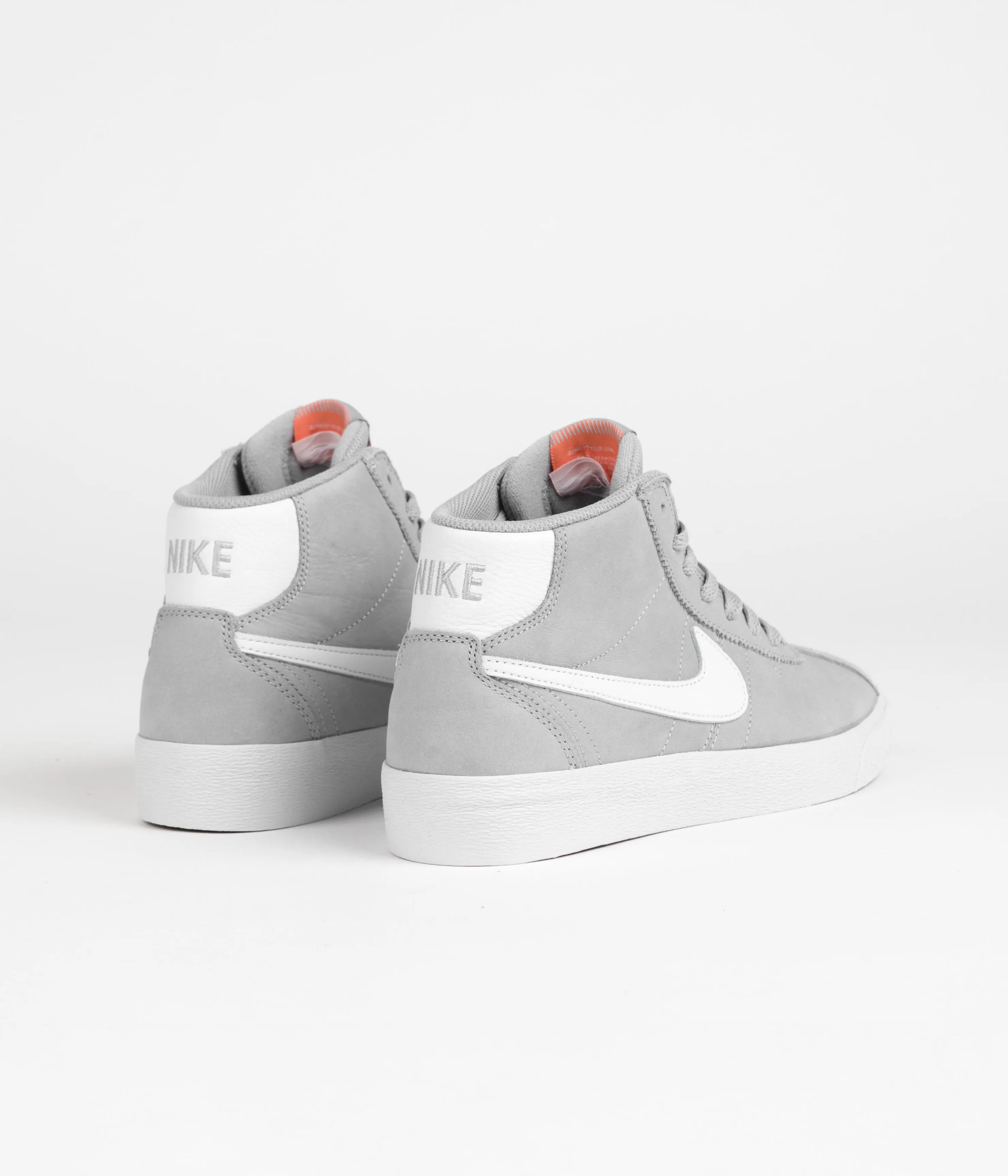 Nike SB Orange Label Bruin High Shoes - Wolf Grey / White - Wolf Grey