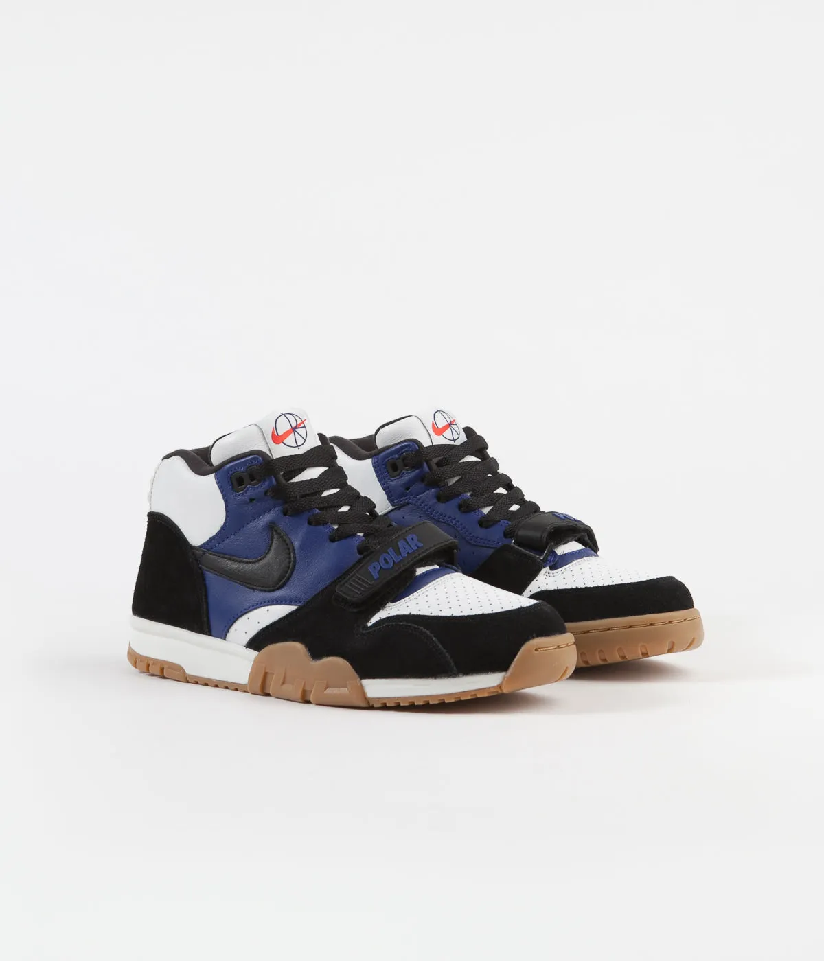 Nike SB x Polar Air Trainer I Shoes - Black / Black / Deep Royal Blue - Summit White