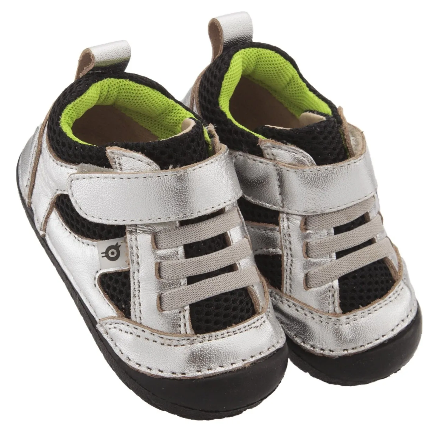 Old Soles Boy's & Girl's Bru Pave Shoes - Silver/Black Mesh/Lime Mesh