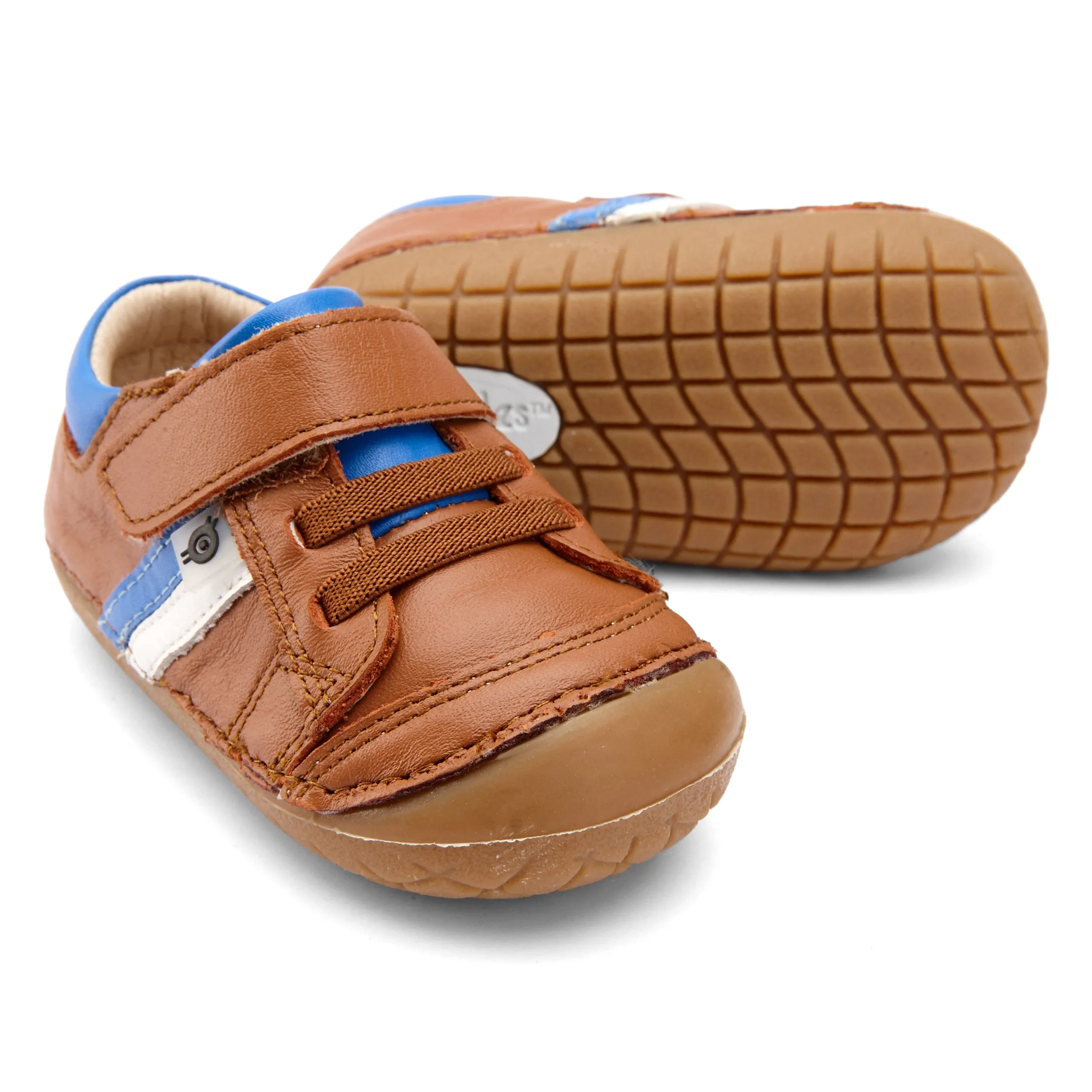 Old Soles Boy's Shield Pave Shoe - Tan/Neon Blue/Snow