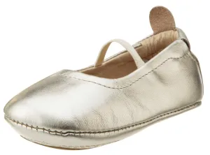 Old Soles Girl's 013 Luxury Ballet Flat Gold Soft Leather Elastic Mary Jane Crib Walker Baby Shoes