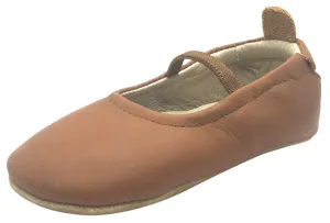 Old Soles Girl's 013 Luxury Ballet Tan Leather Elastic Mary Jane Flat Shoe