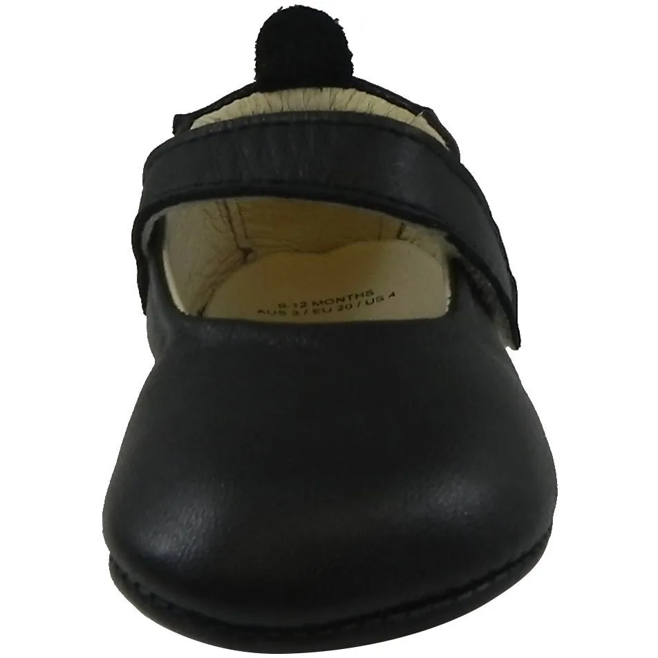 Old Soles Girl's 022 Gabrielle Black Soft Leather Mary Jane Crib Walker Baby Shoes