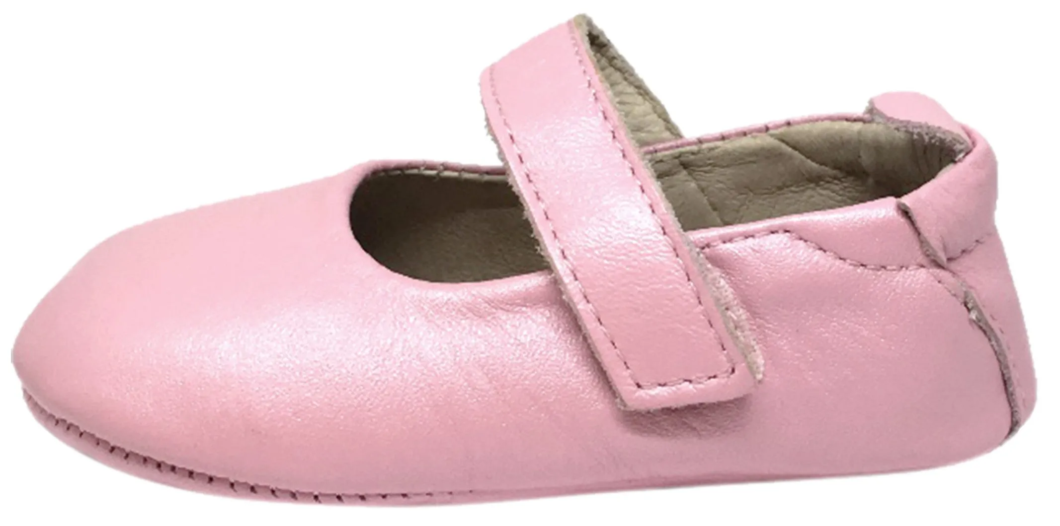 Old Soles Girl's 022 Gabrielle Pearlised Pink Soft Leather Mary Jane Crib Walker Baby Shoes