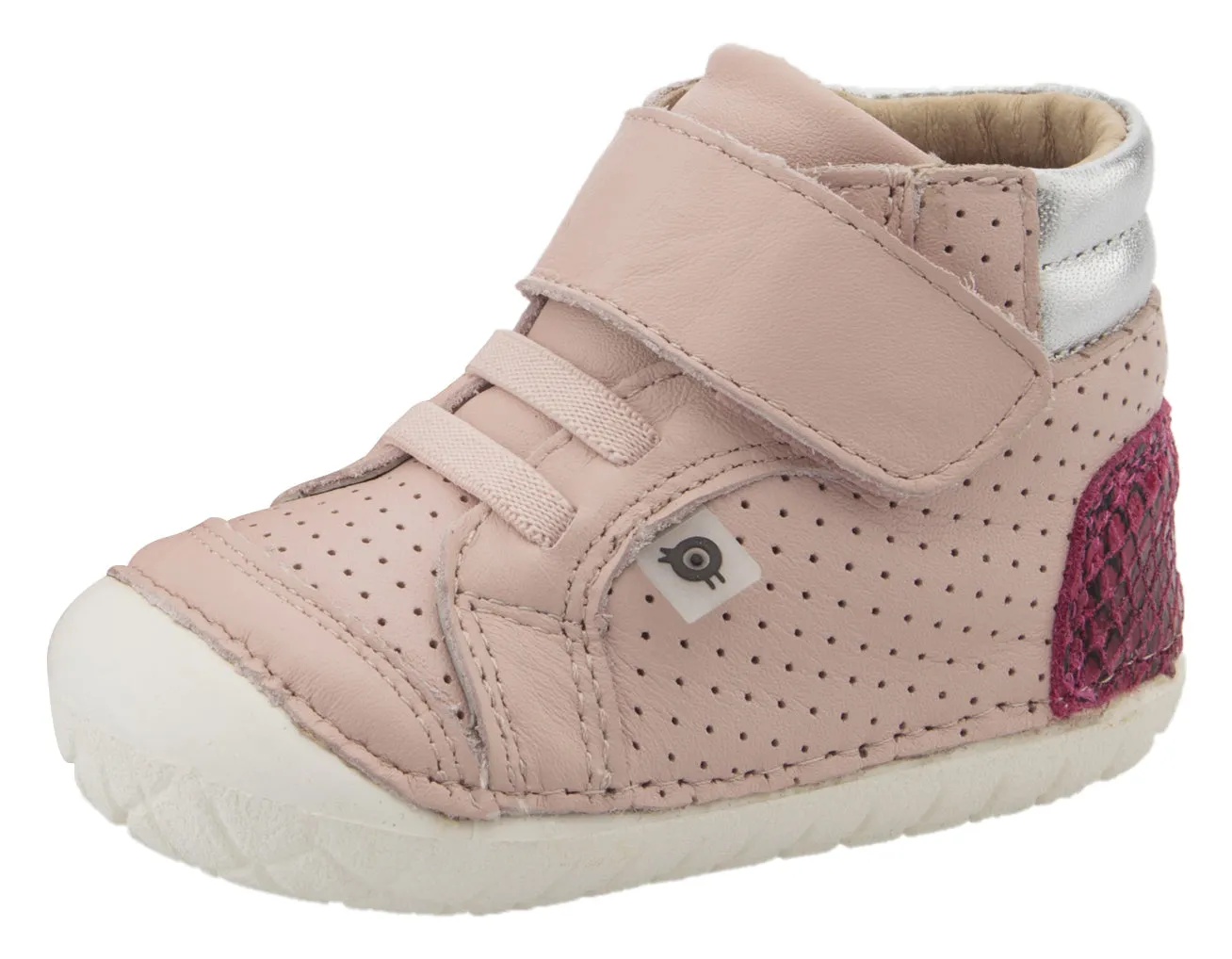 Old Soles Girl's 4048 Pave Goals Sneakers - Powder Pink/Red Serp/Silver