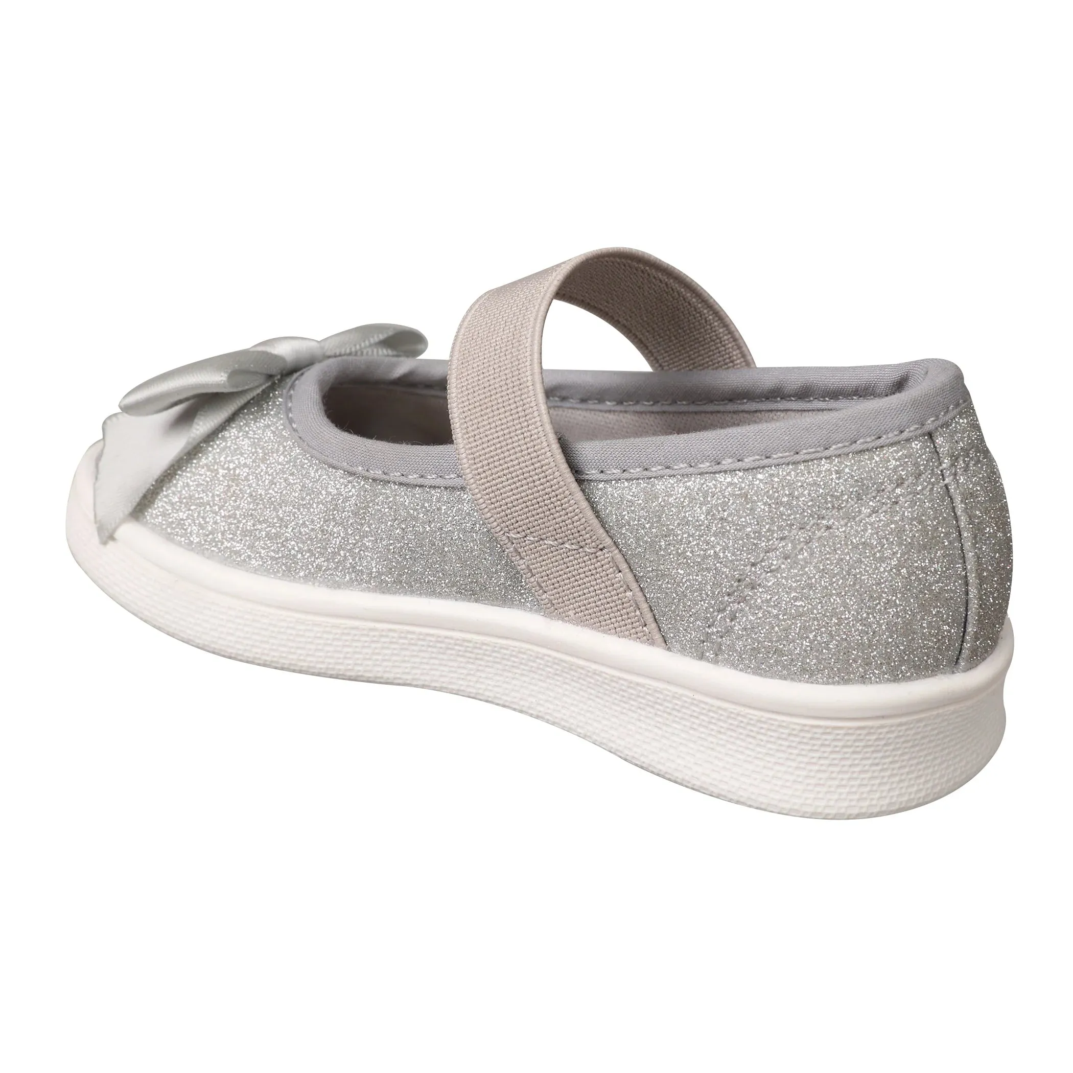 Oomphies Girls' (Sizes 5-12) Quinn Crib Flat - Silver Glitter