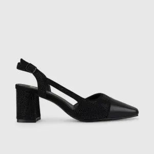 PC Slingback Court Shoe Black 10615