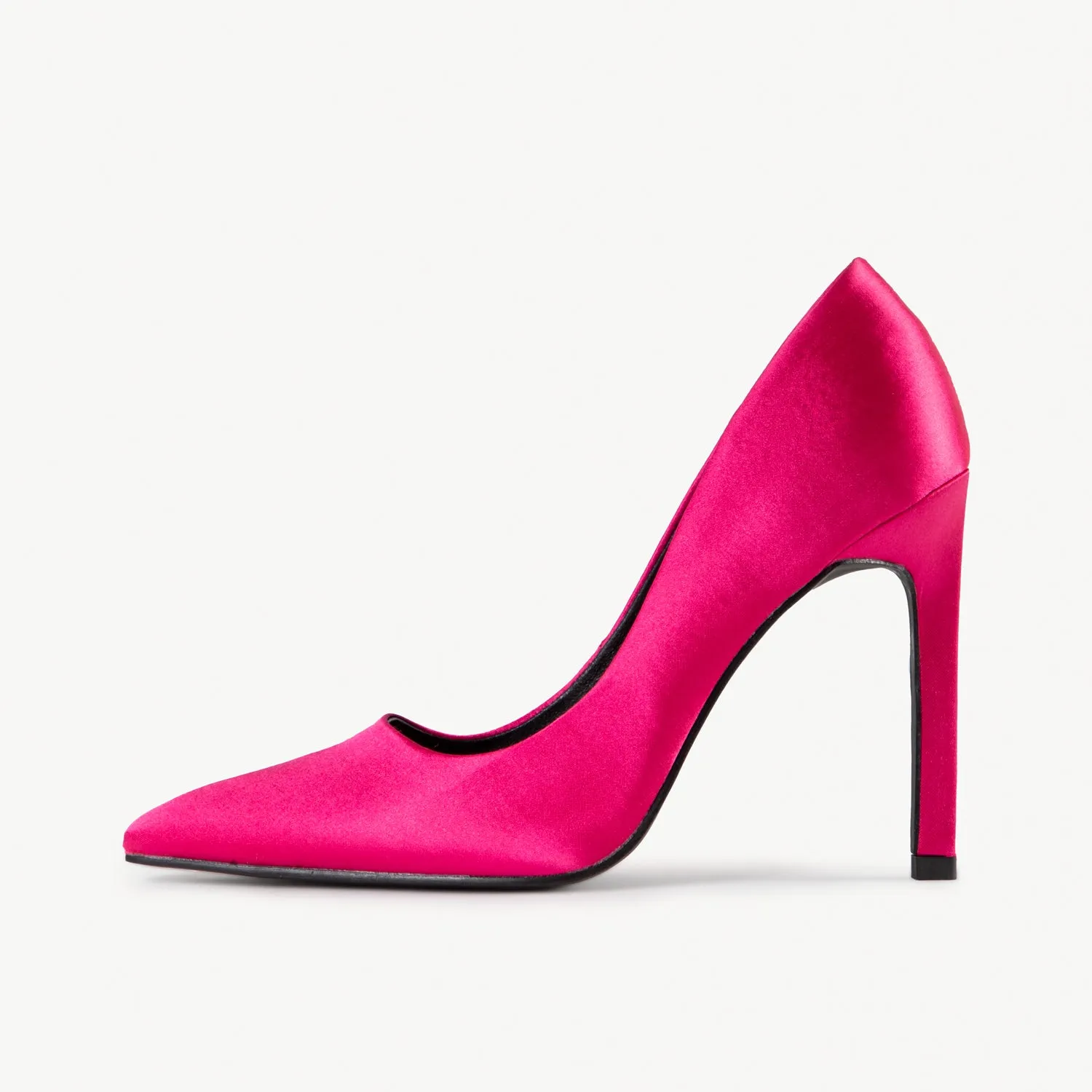 RAID Preity Court Heel in Hot Pink Satin