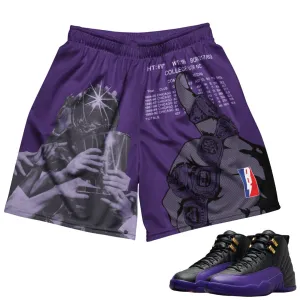 Retro 12 Field Purple Champions Mesh Shorts