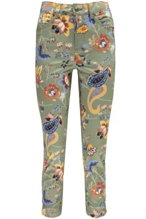 Sanne enkellange 4-pocket broek met bloemenprint