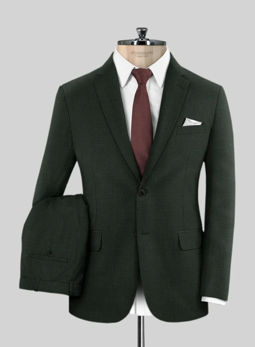 Stretch Green Wool Suit - Big & Tall