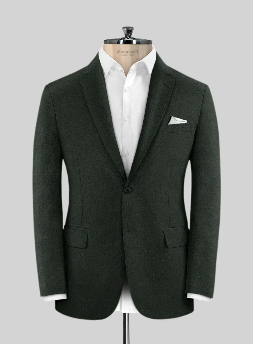 Stretch Green Wool Suit - Big & Tall