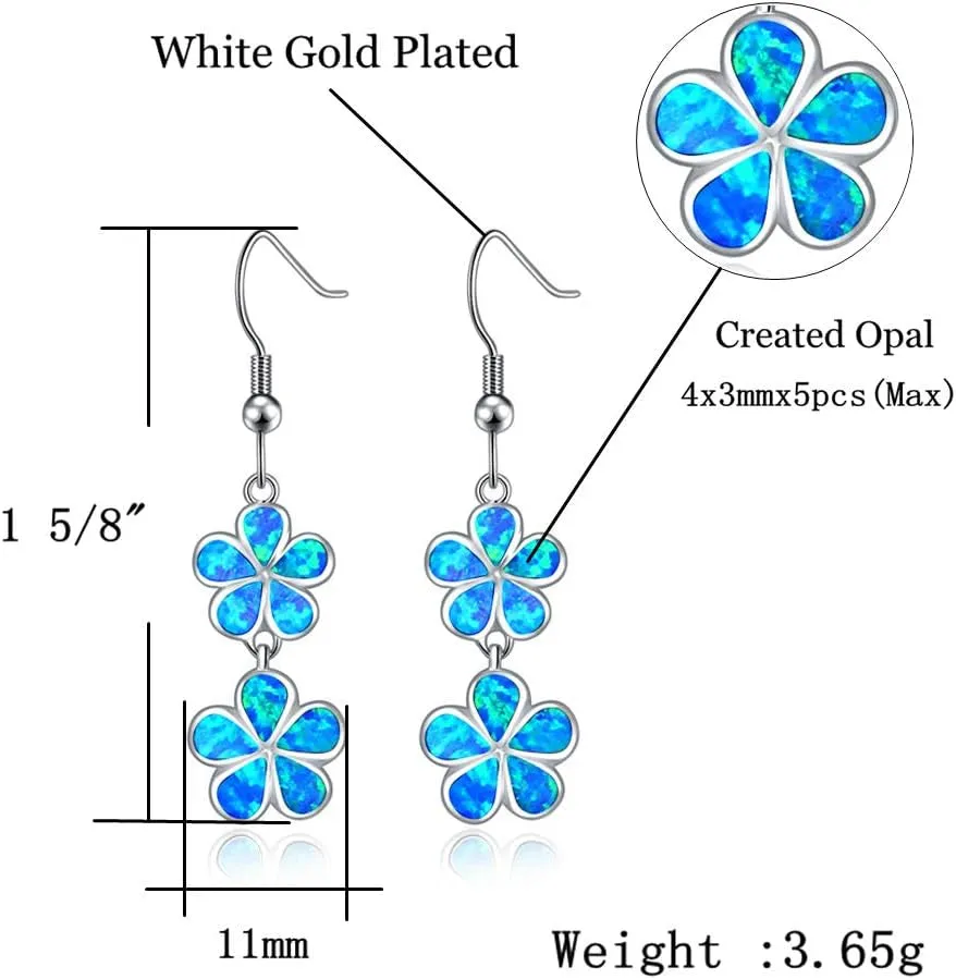 Transform Your Look with CINILY's Stunning Gold-Plated Opal Floral Earrings! ✨ Perfect Gift for Her! 🎁💖