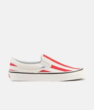 Vans Classic Slip-On 98 DX Anaheim Factory Shoes - OG White / OG Red / Big Stripes