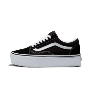 Vans Women's Old Skool Stackform Shoe - Black/Suede Canvas