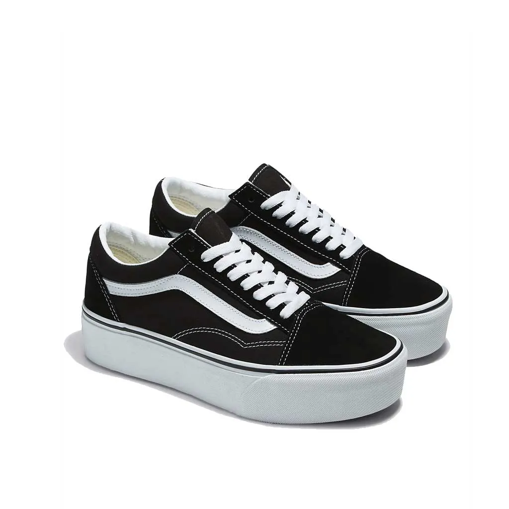 Vans Women's Old Skool Stackform Shoe - Black/Suede Canvas