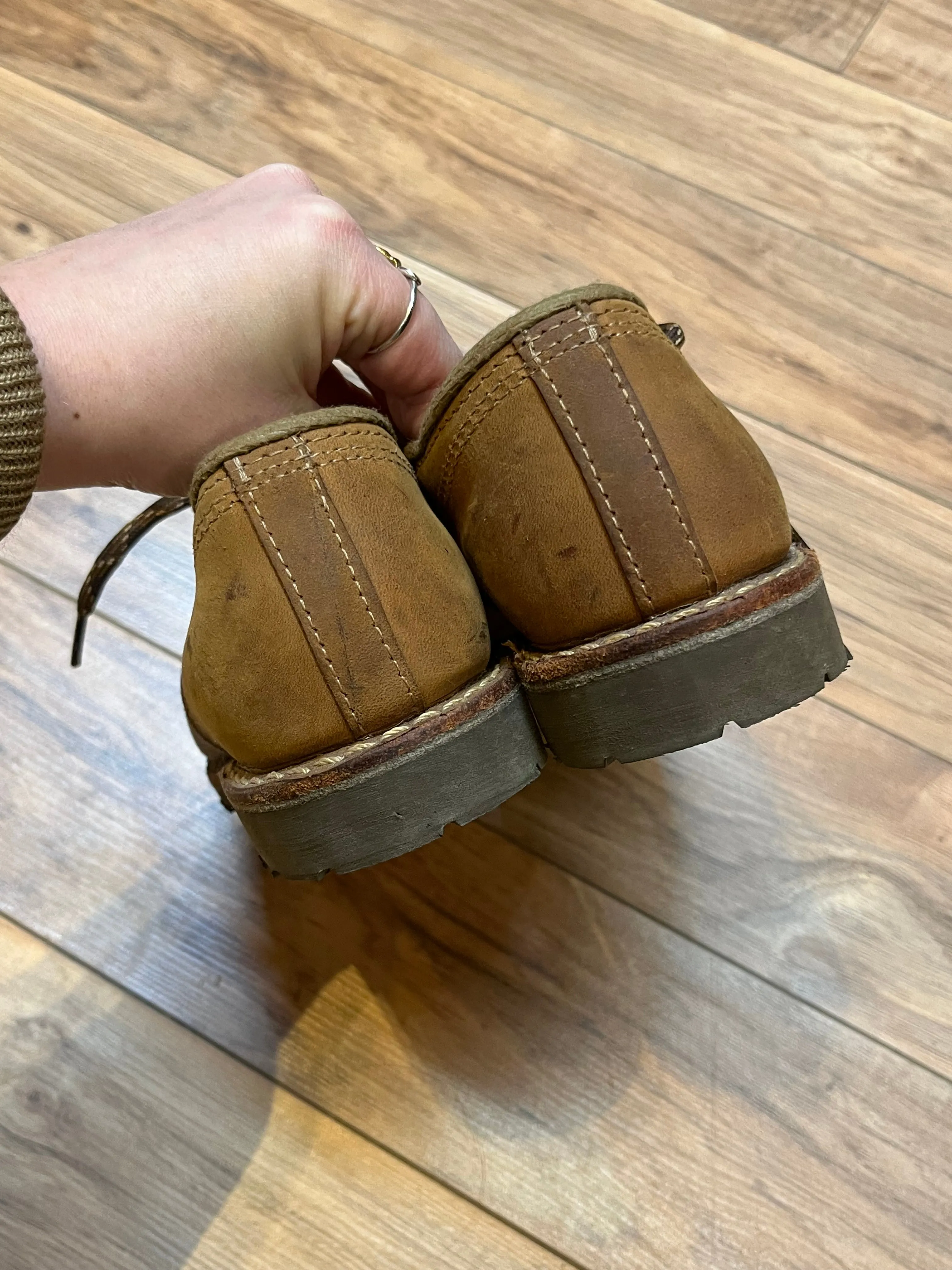 Vintage Prospector 1980’s Deadstock Moc Toe Brown Leather Shoes, Made in Canada, Womens US 7.5