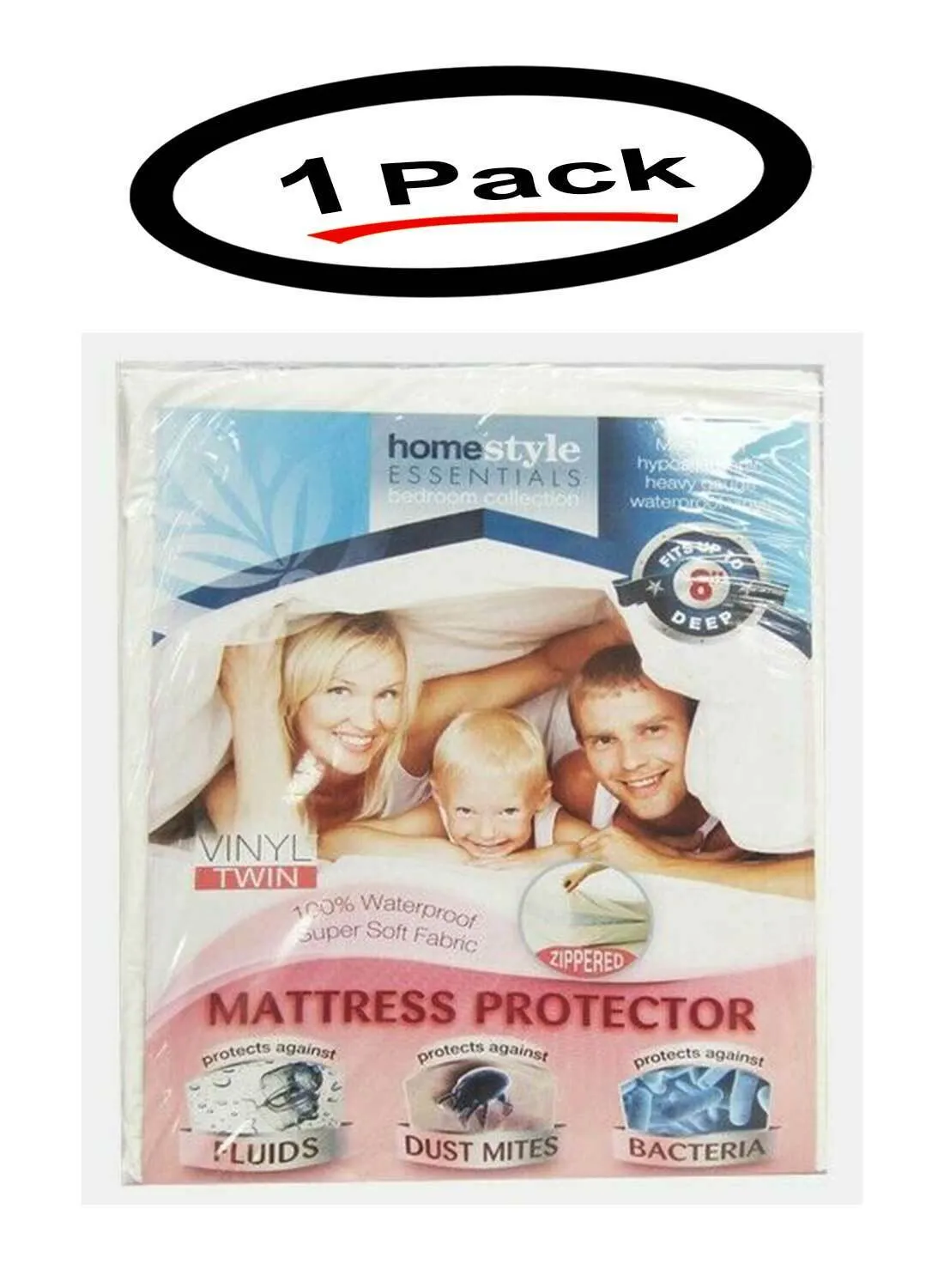 Vinyl Mattress Protector-Waterproof & Dust Mite Proof Durable Cover- Twin Size