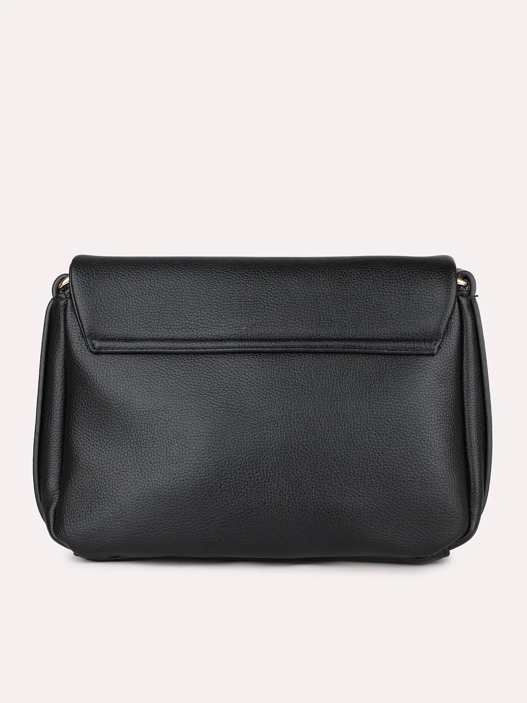 Women Black Solid Structured Shoulder Bag