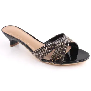 Women "CAITRIONA" Textured Cross Over Heel Slip On Sandals