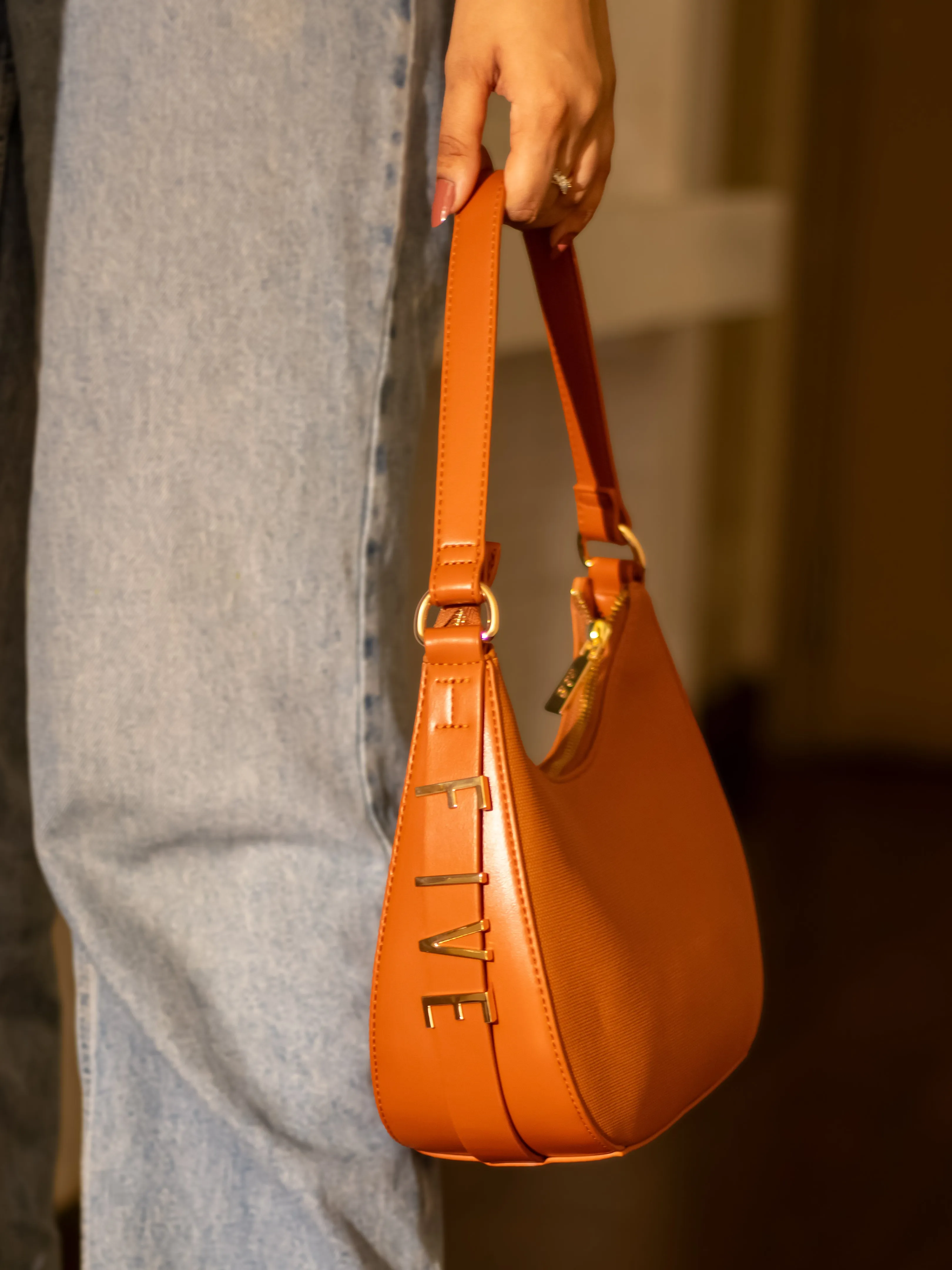 Women Tan Solid Shoulder Bag