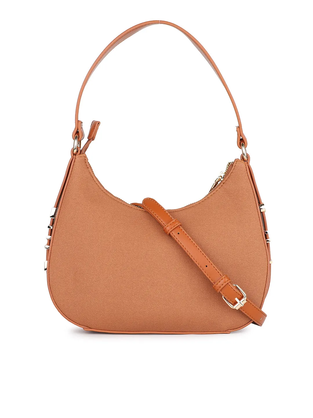 Women Tan Solid Shoulder Bag