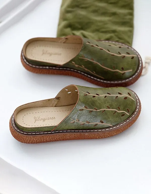 Women's Handmade Wide Head Platform Slippers