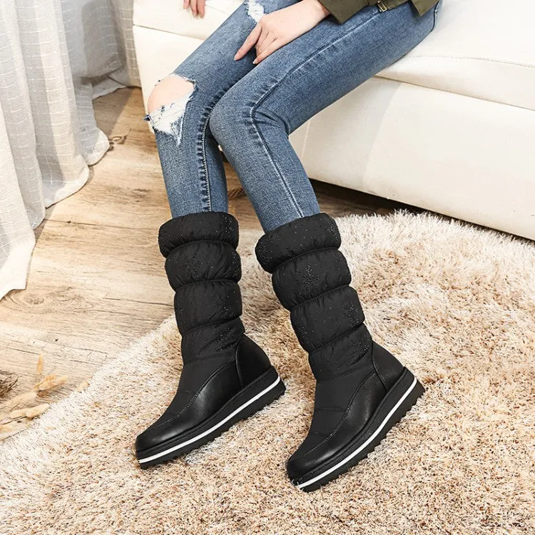 Women's Heels Water Proof Winter Down Mid Calf Snow Boots